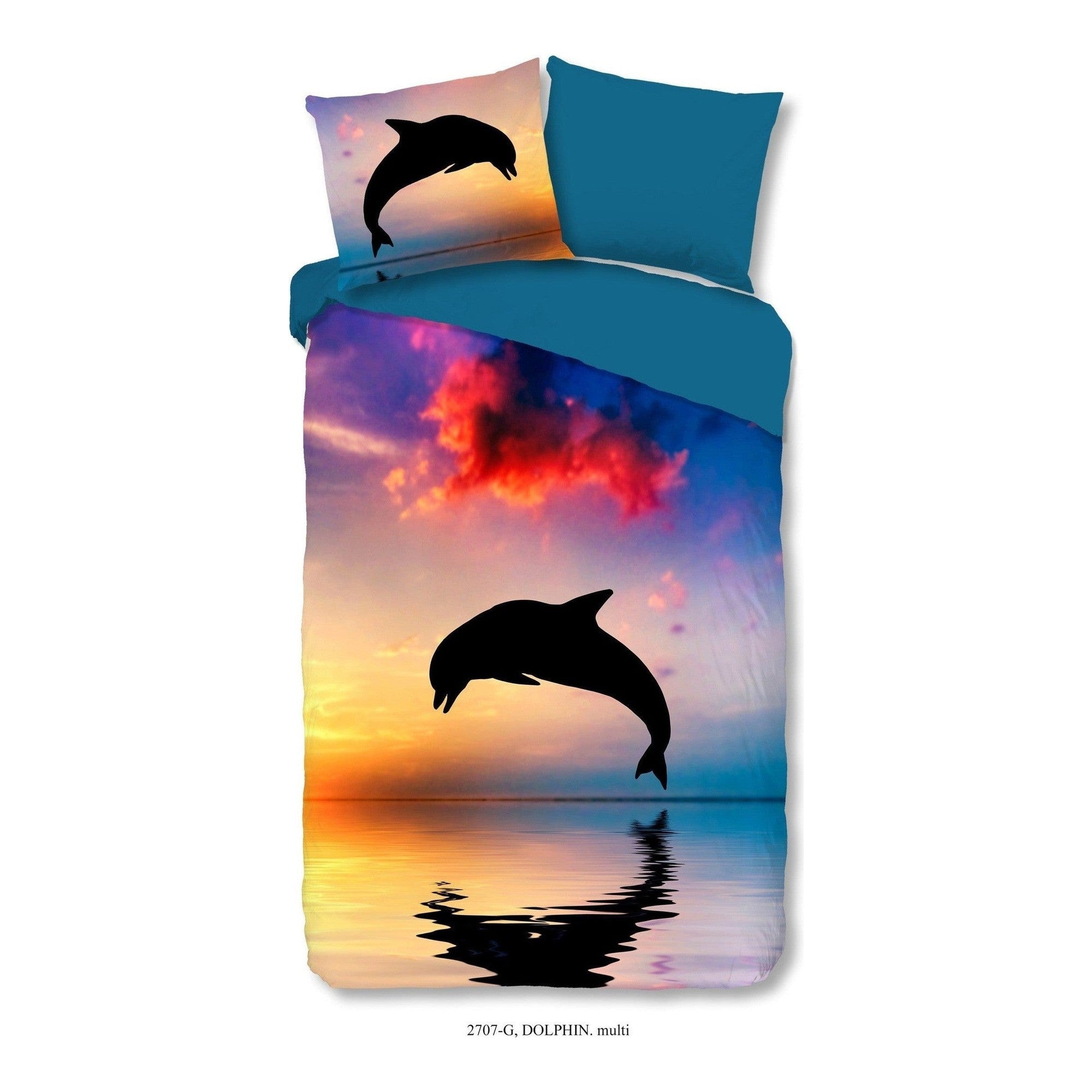 Good Morning dekbedovertrek katoen Dolphin Multi