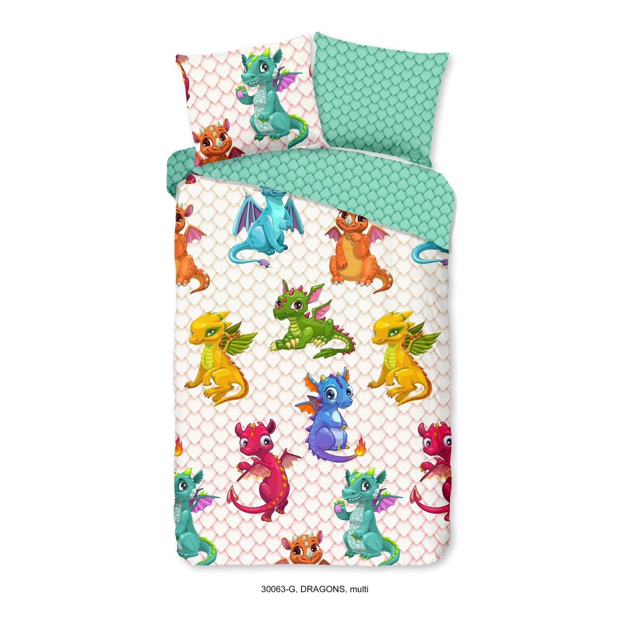 Good Morning dekbedovertrek katoen Dragons Multi