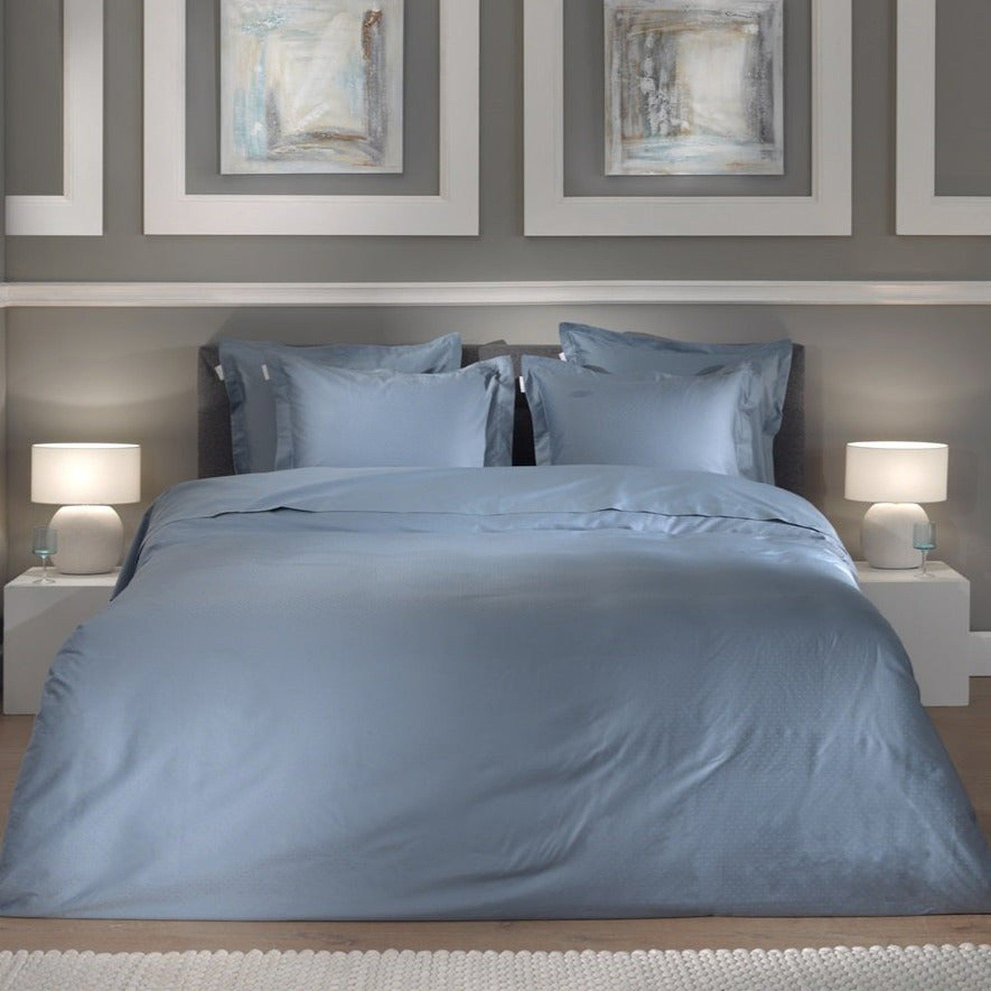 Heckettlane dekbedovertrek Punto Colonial Blue satijn