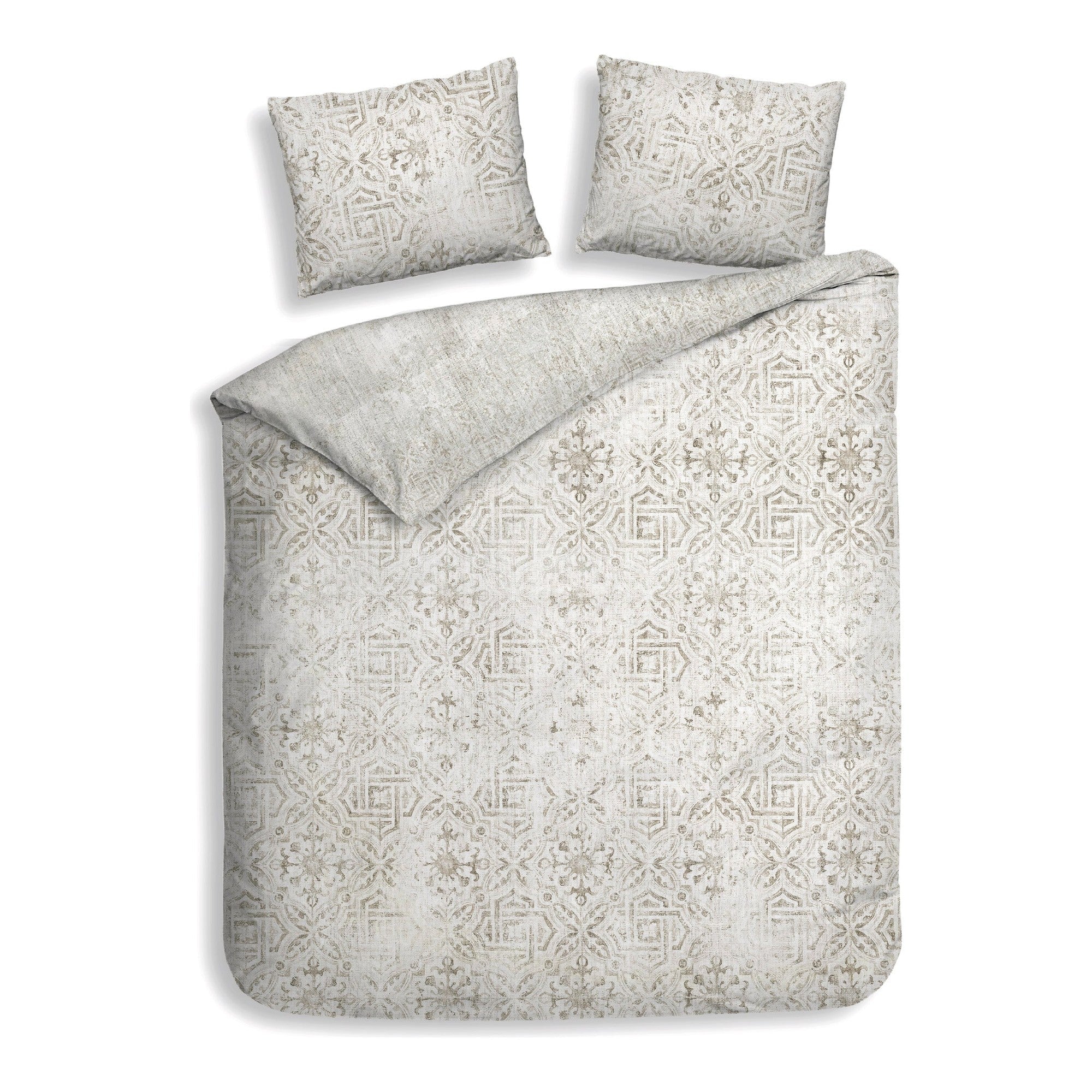 Heckettlane dekbedovertrek Emeralda Beige katoen-satijn