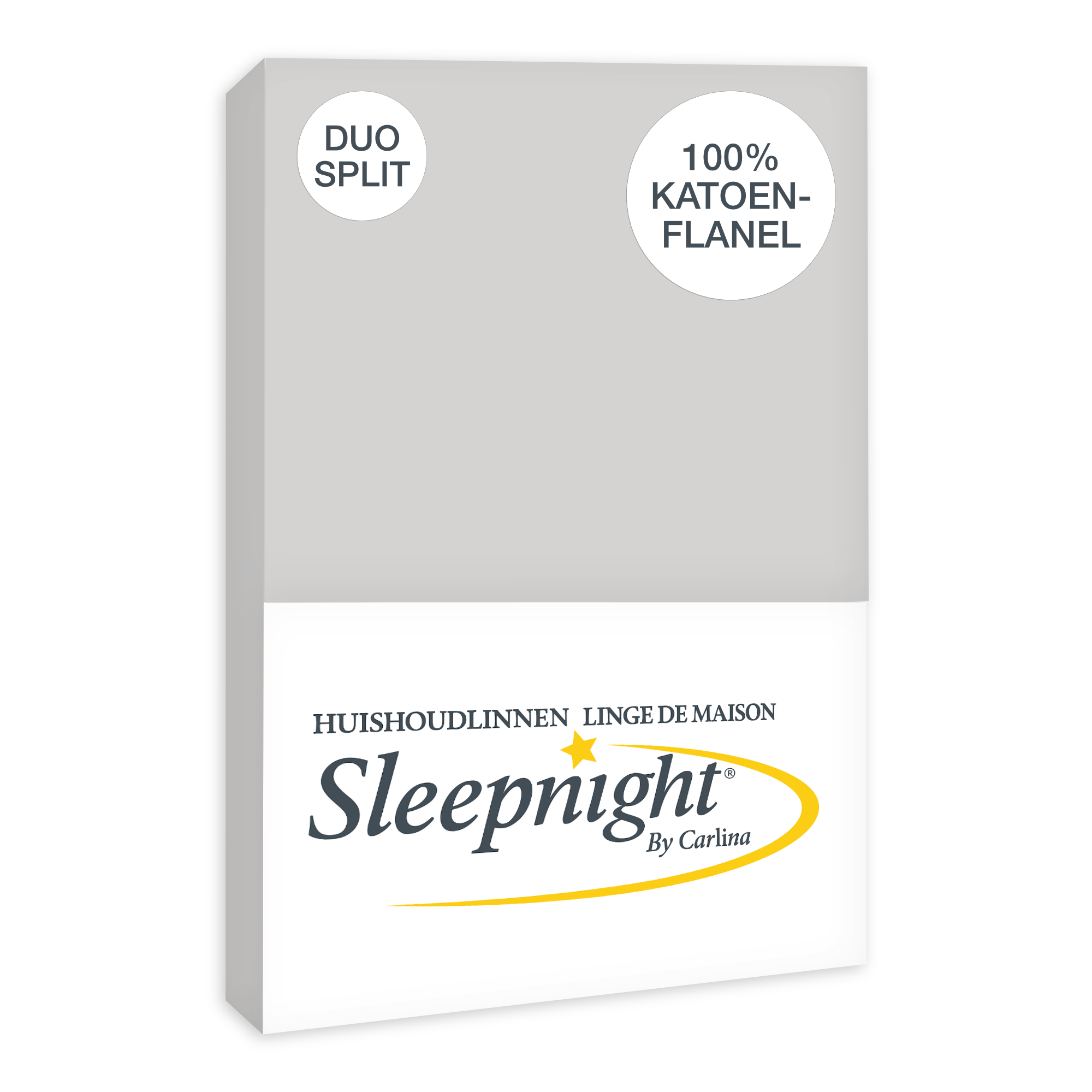 Sleepnight Hoeslaken Duo Split Flanel Grijs