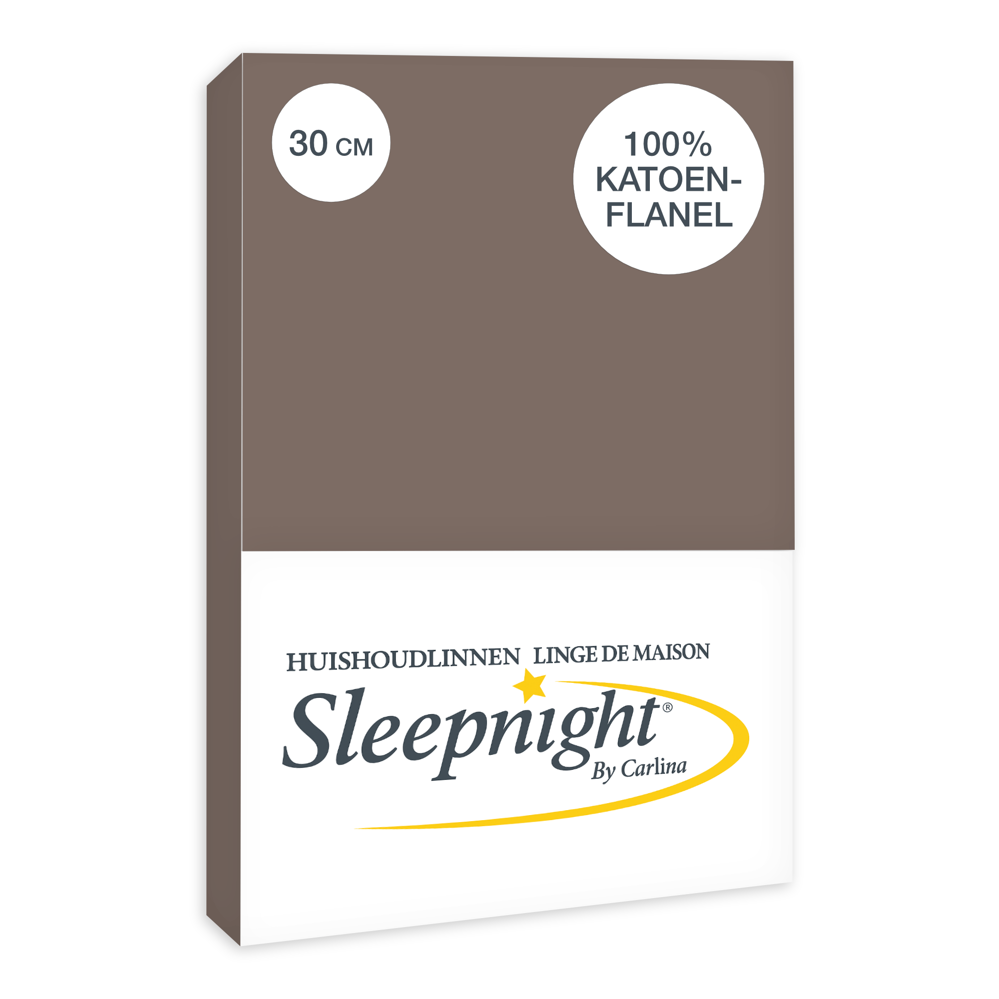 Sleepnight Hoeslaken Flanel 30 cm Taupe