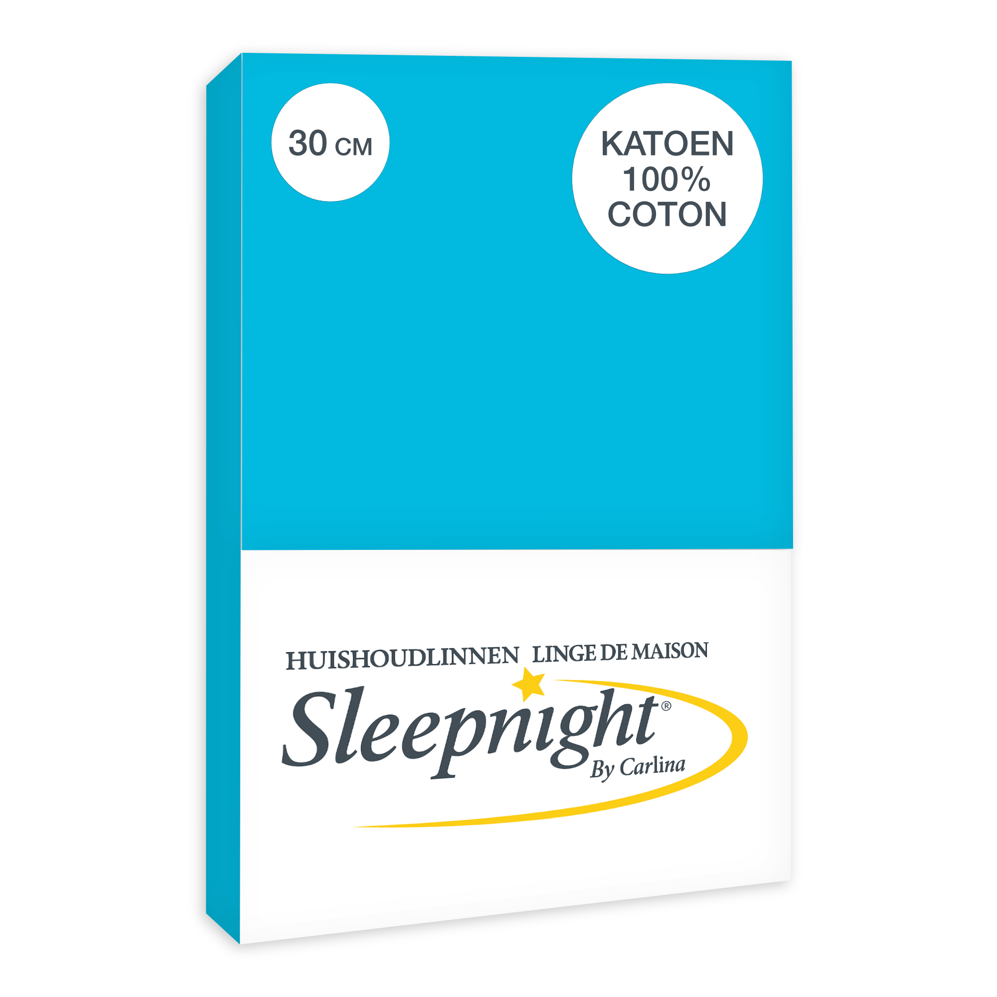 Sleepnight Hoeslaken Katoen 30 cm Turquoise