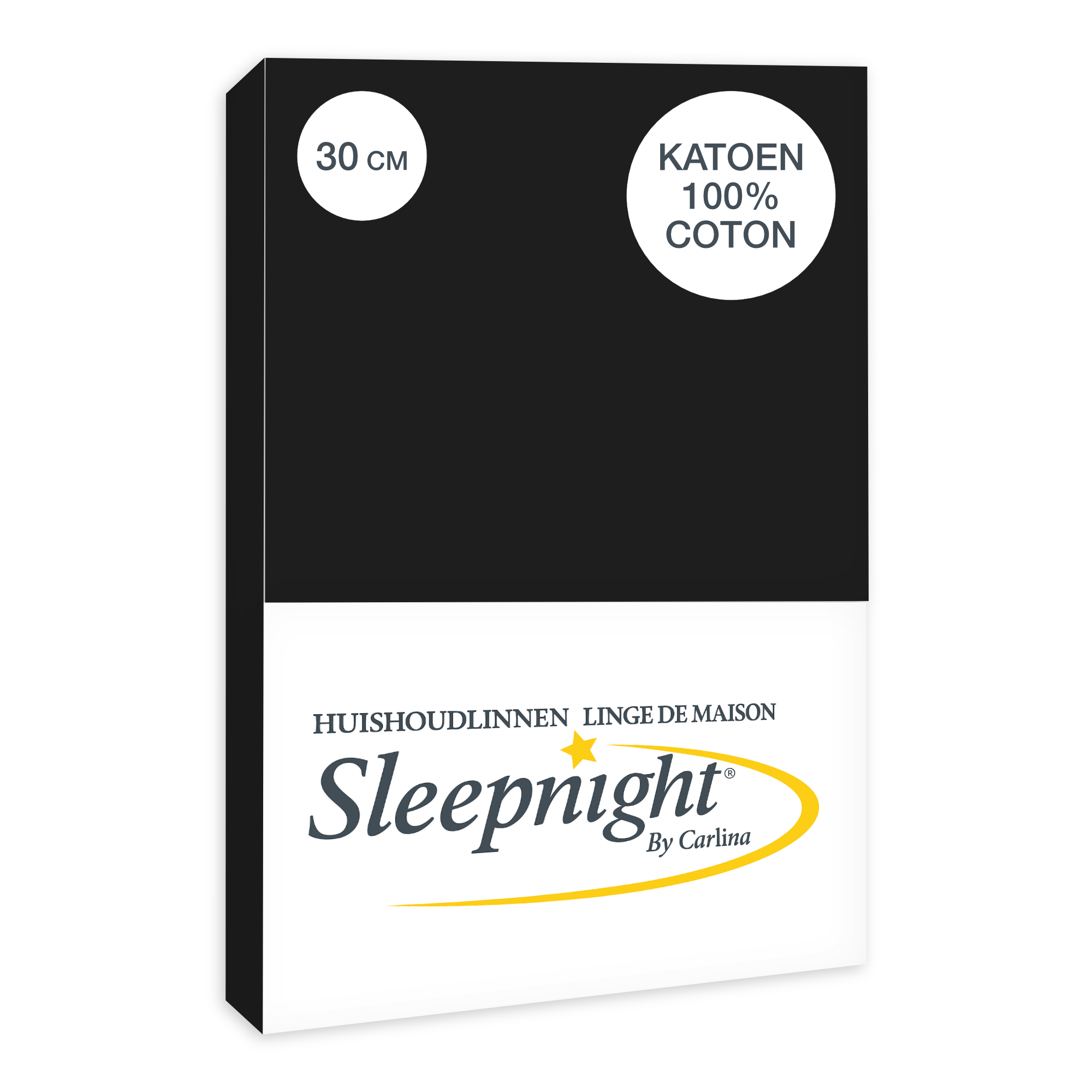 Sleepnight Hoeslaken Katoen 30 cm Zwart