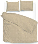 Zo Home dekbedovertrek Lino Tan Brown katoen #afmeting_200 x 200/220 cm + 2 kussenslopen #afmeting_240 x 200/220 cm + 2 kussenslopen #afmeting_260 x 200/220 cm + 2 kussenslopen