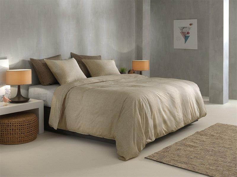 Housse de couette Zo Home Lino Tan Brown Coton