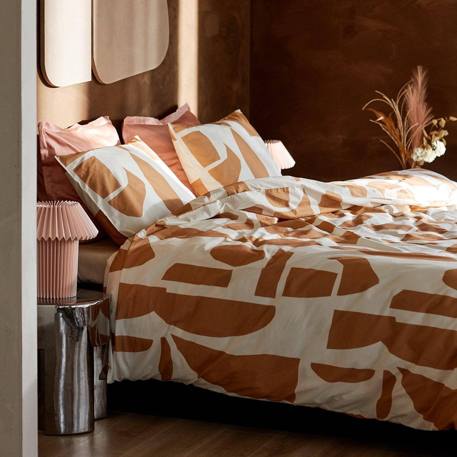 Dekbedovertrek Katoen Barista Karamel - Bedtextielonline.be