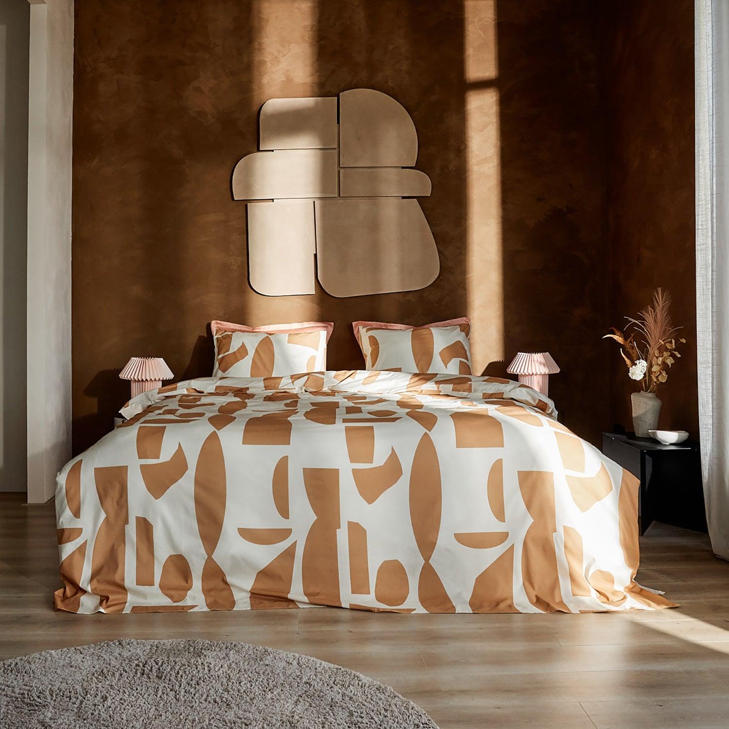 Dekbedovertrek Katoen Barista Karamel - Bedtextielonline.be