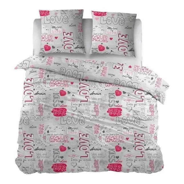 Sleepnight Housse de Couette Flanelle Baiser