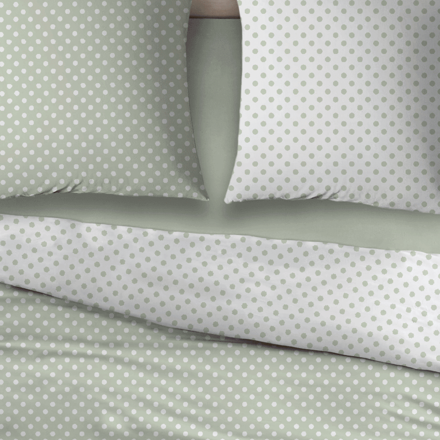 Housse de Couette Sleepnight Coton Pierrot Vert