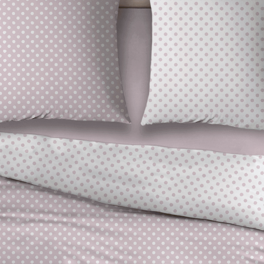 Housse de Couette Sleepnight Coton Pierrot Rose
