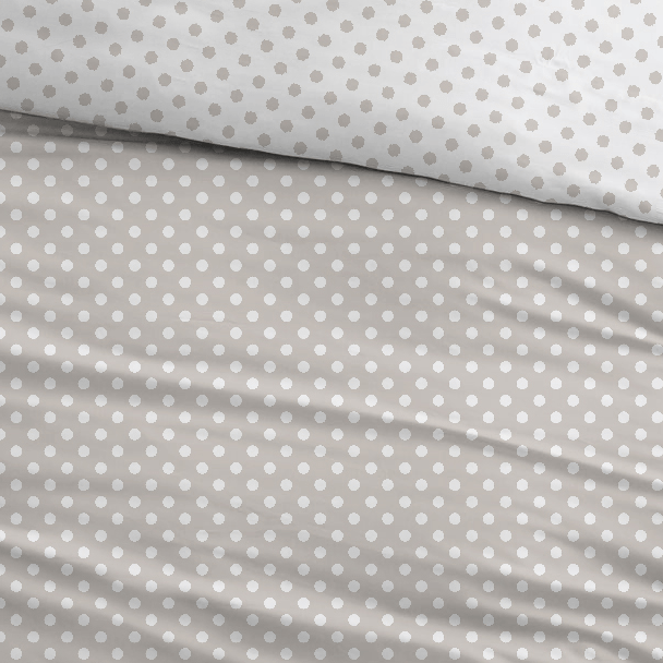 Sleepnight Housse de Couette Flanelle Pierrot Taupe