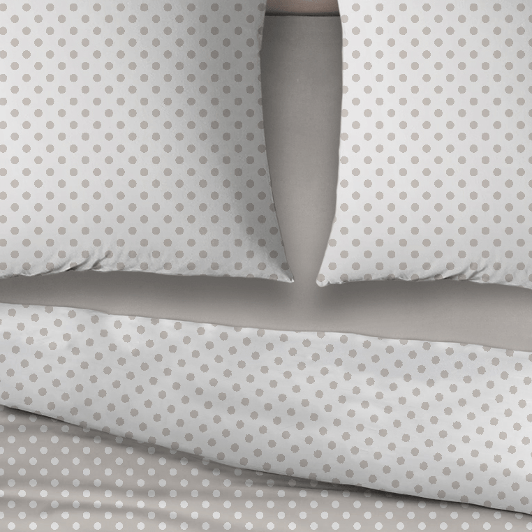 Sleepnight Housse de Couette Flanelle Pierrot Taupe