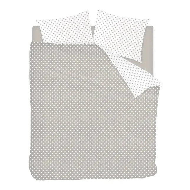 Sleepnight Housse de Couette Flanelle Pierrot Taupe