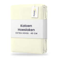 Sleepnight Hoeslaken Katoen 40 cm Ivoor