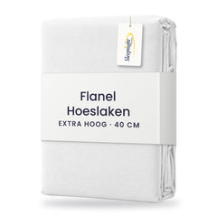 Sleepnight Hoeslaken Flanel 40 cm Wit