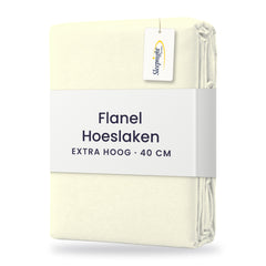 Sleepnight Hoeslaken Flanel 40 cm Ivoor