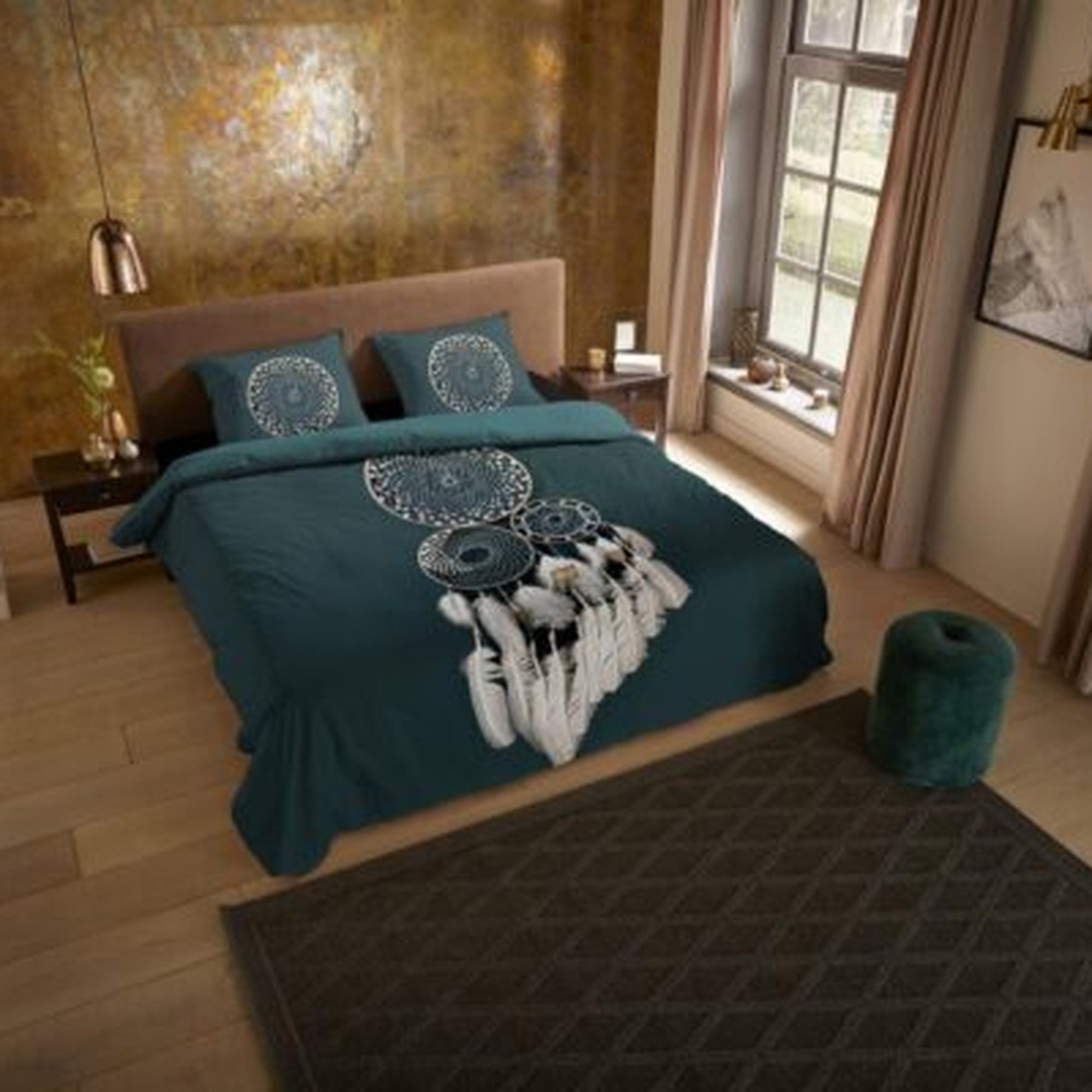 Pure Housse de couette Microfibre Catch - Pétrole