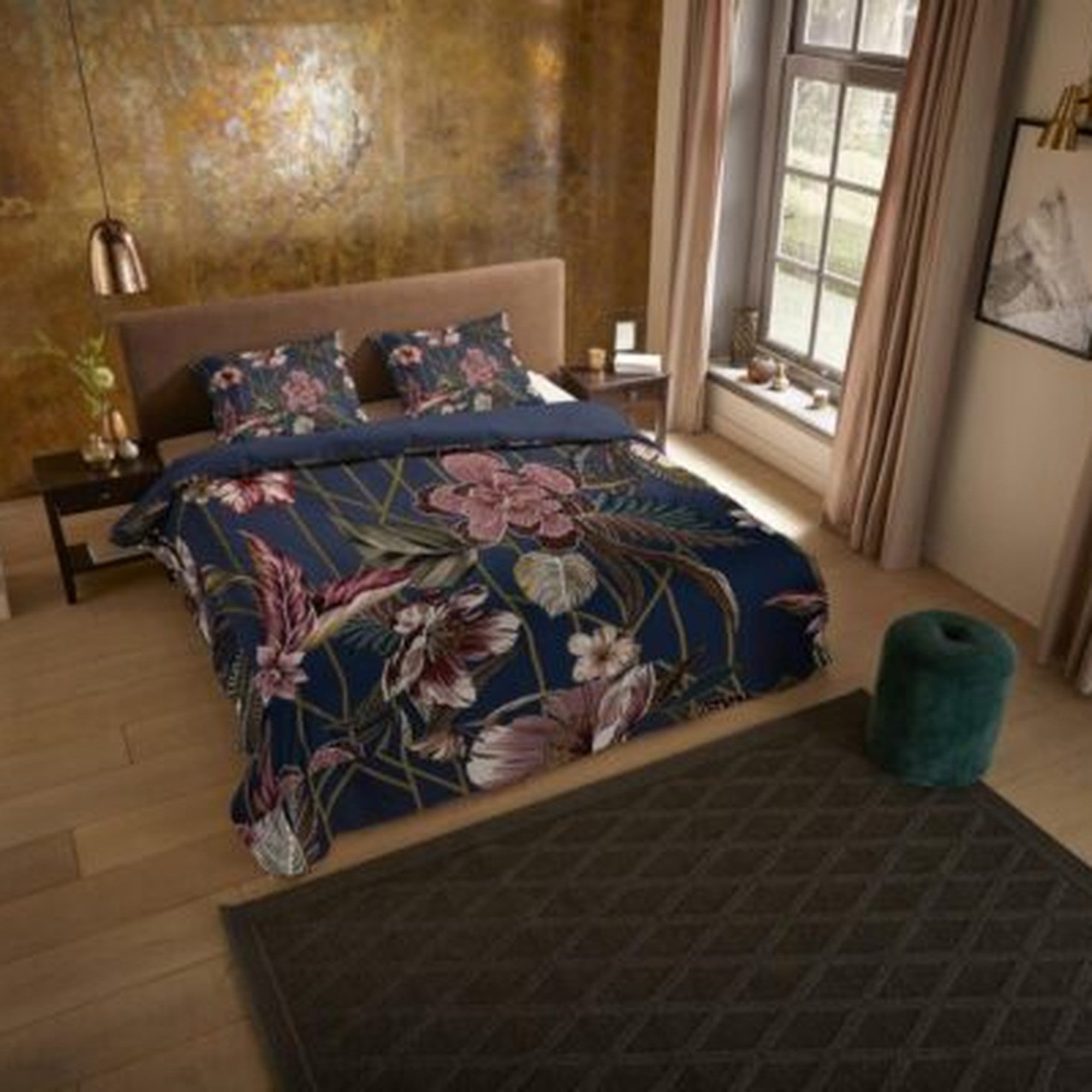 Pure Housse de Couette Microfibre Jos - Bleu Foncé