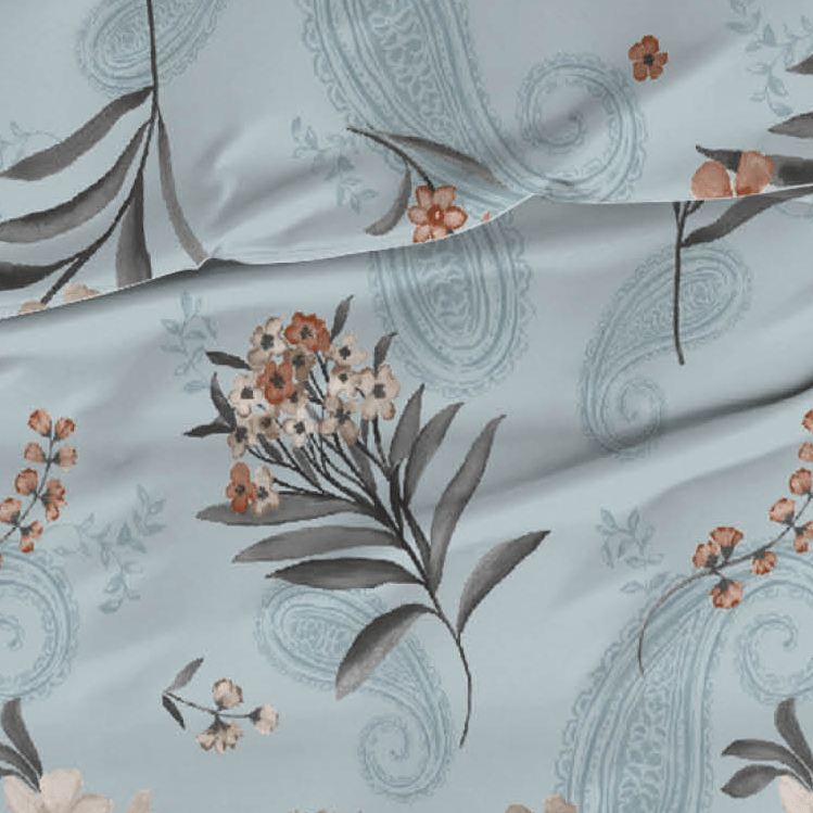 Satin d'Or Dekbedovertrek Satijn Rodarte Stone Blue