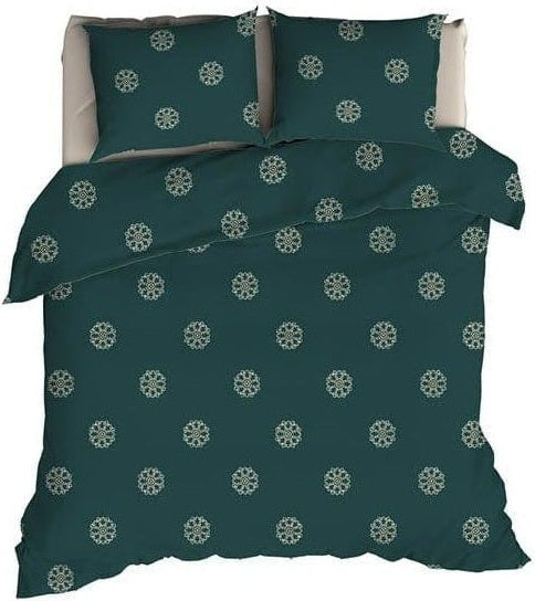 Romanette Dekbedovertrek Dekbedovertrek Flanel Flocons Forest Green