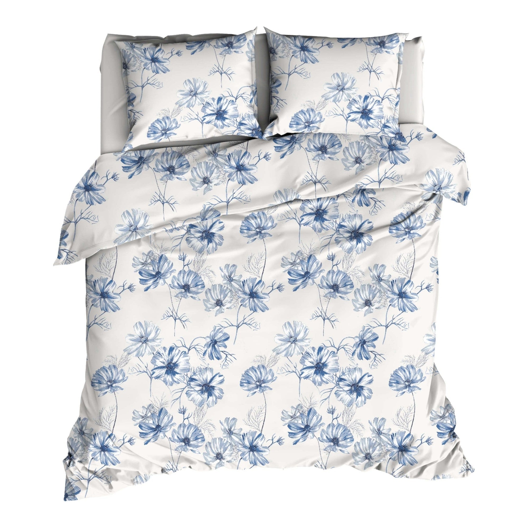 Romanette dekbedovertrek katoen Filippa, blauw