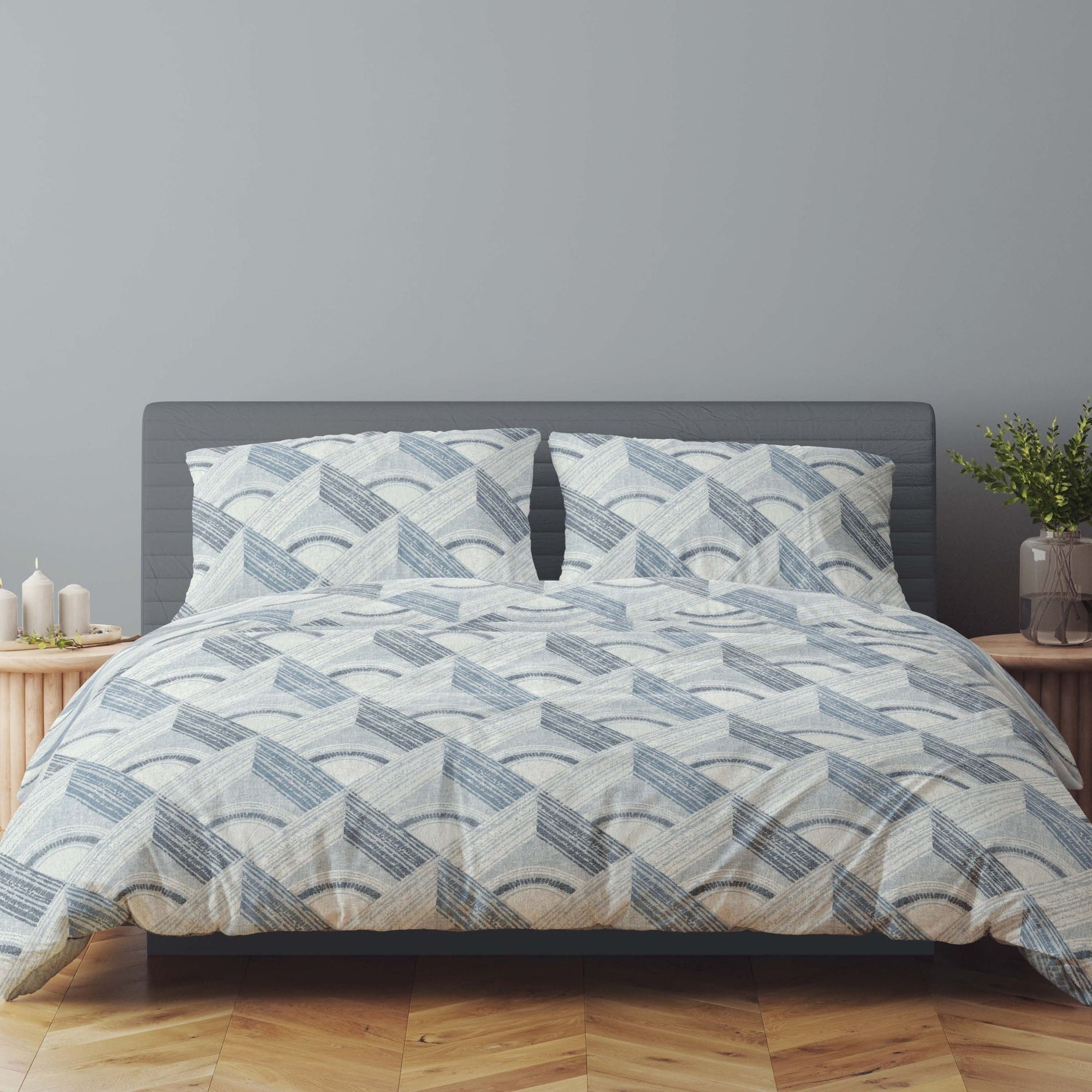 Romanette dekbedovertrek katoen Pantheon Blauw/Grijs
