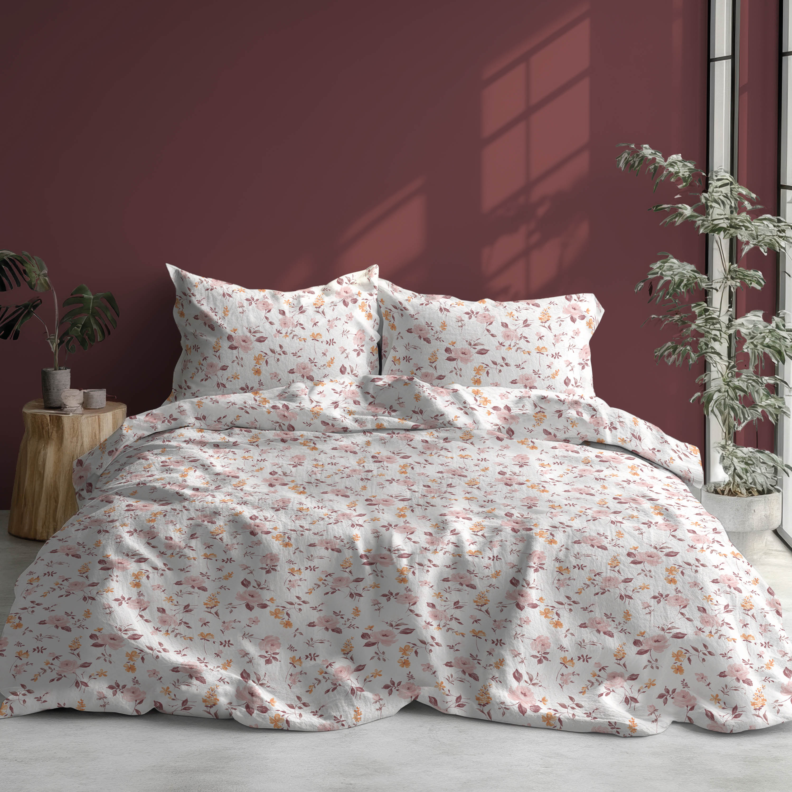 Romanette lakenset Silke katoen rose