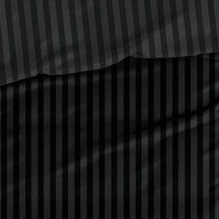 Satin d'Or Housse de couette Satin Rayure satiné Noir