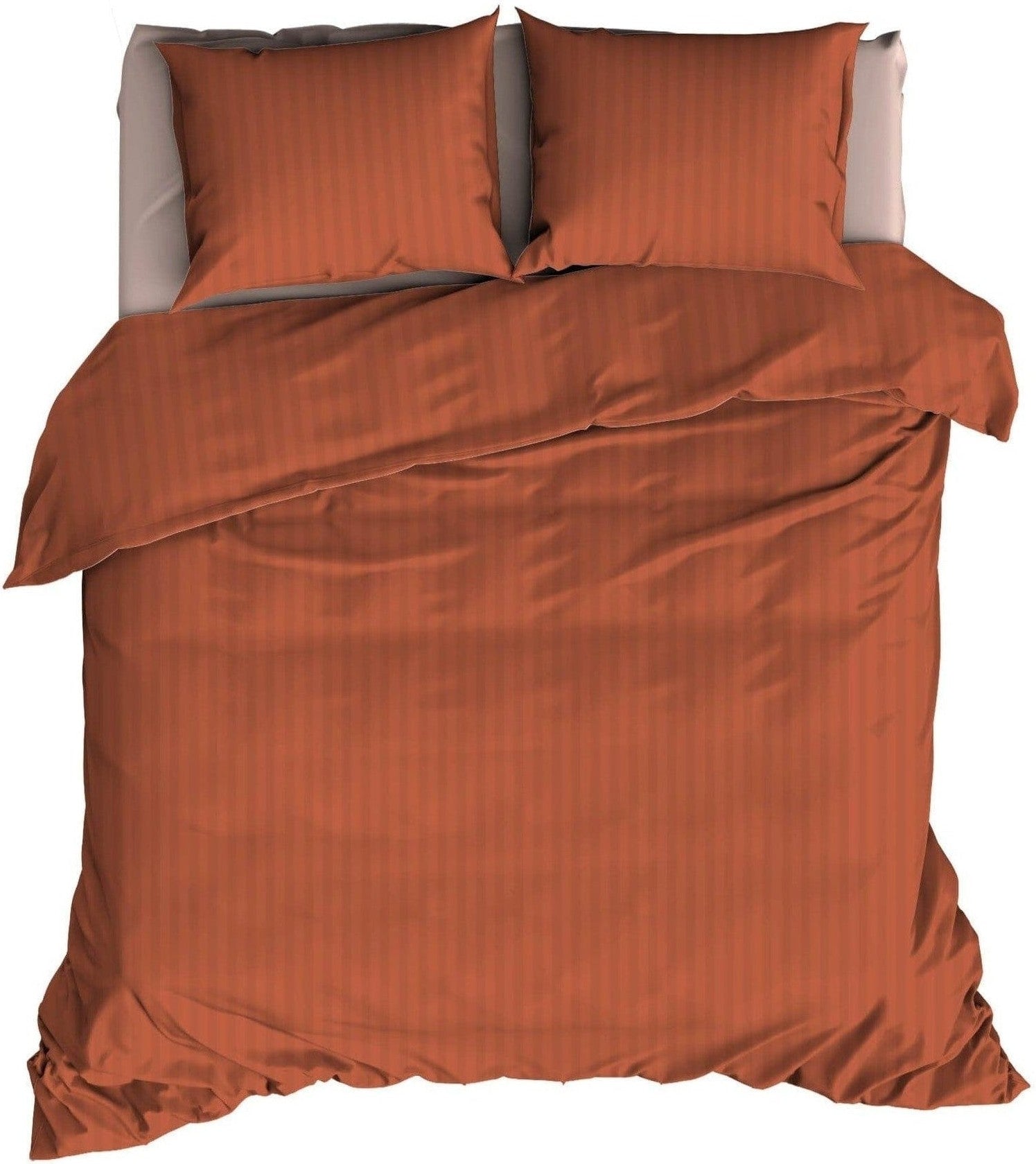 Satin d'Or Dekbedovertrek Dekbedovertrek Satijn Satijnstreep Terracotta