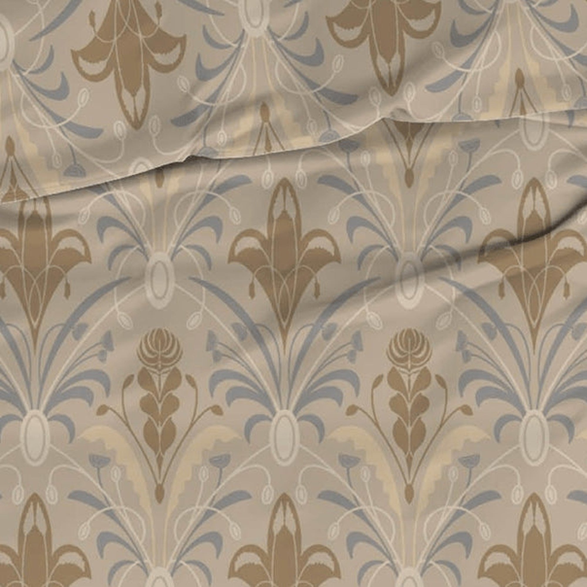 Satin d'Or dekbedovertrek Belgravria beige grijs satijn