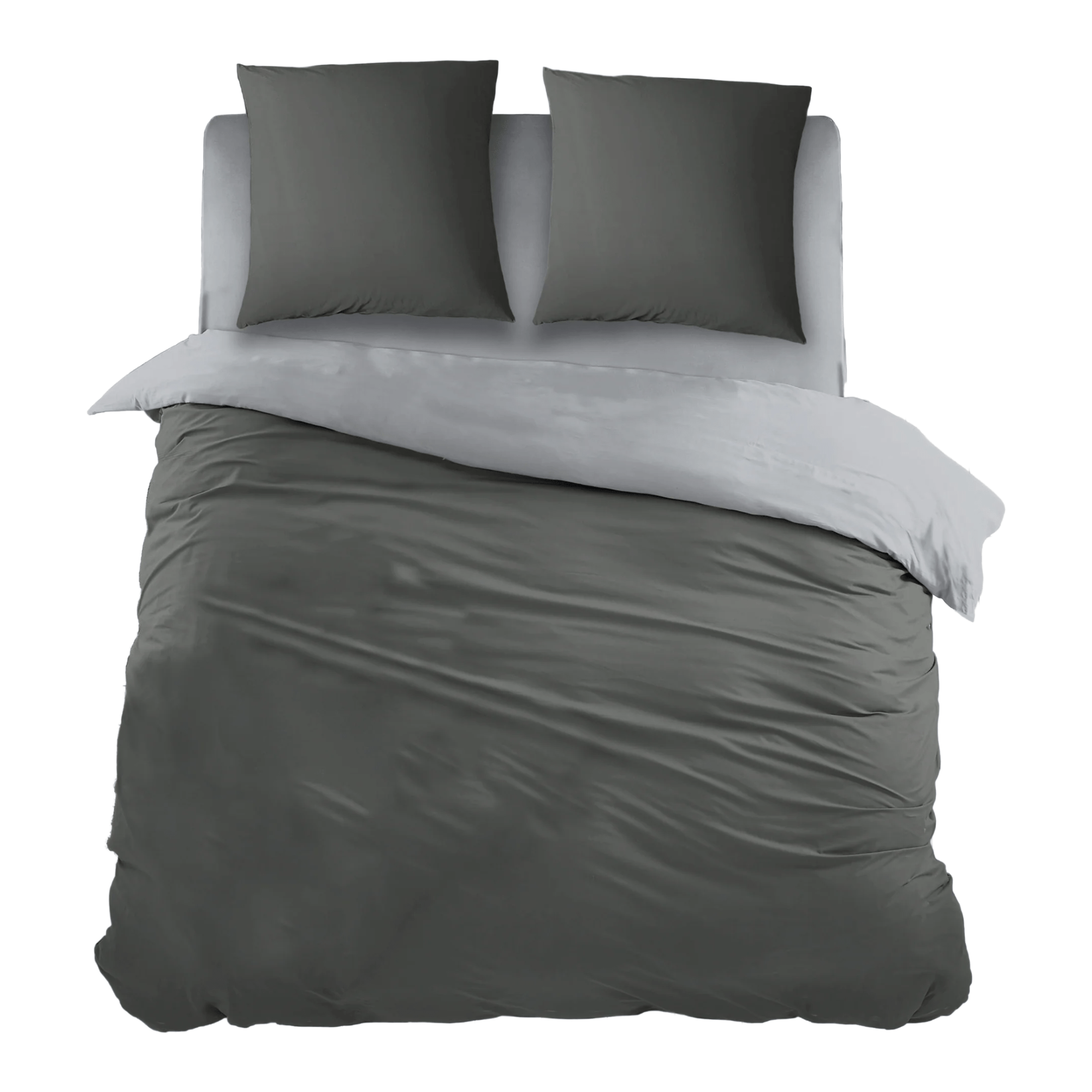 Housse de Couette Sleepnight Coton Bicolore Gris