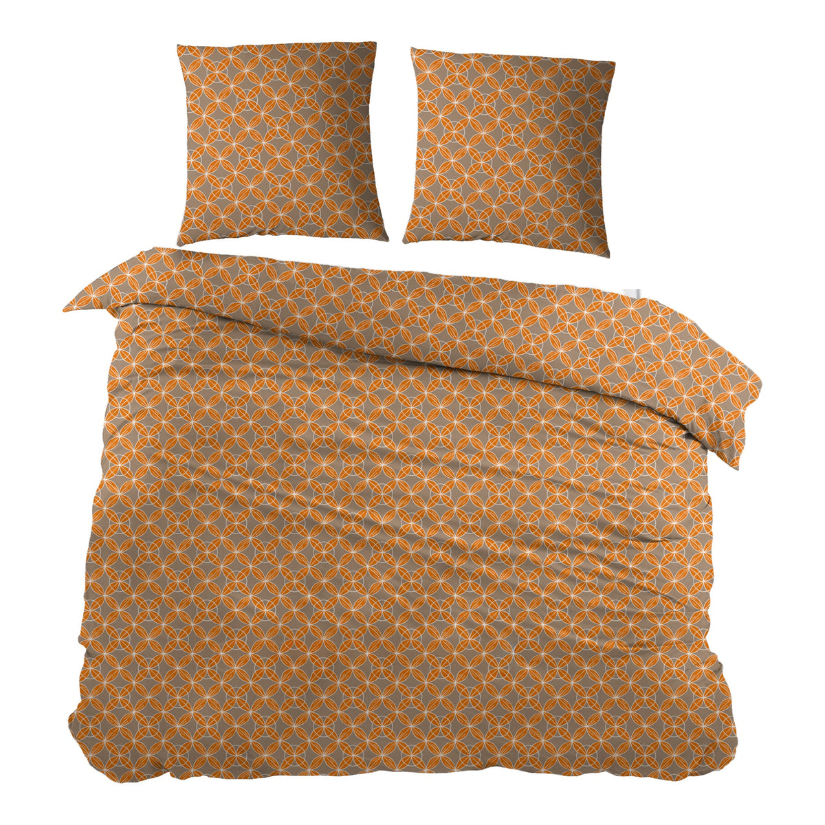 Sleepnight dekbedovertrek percale Champignons orange