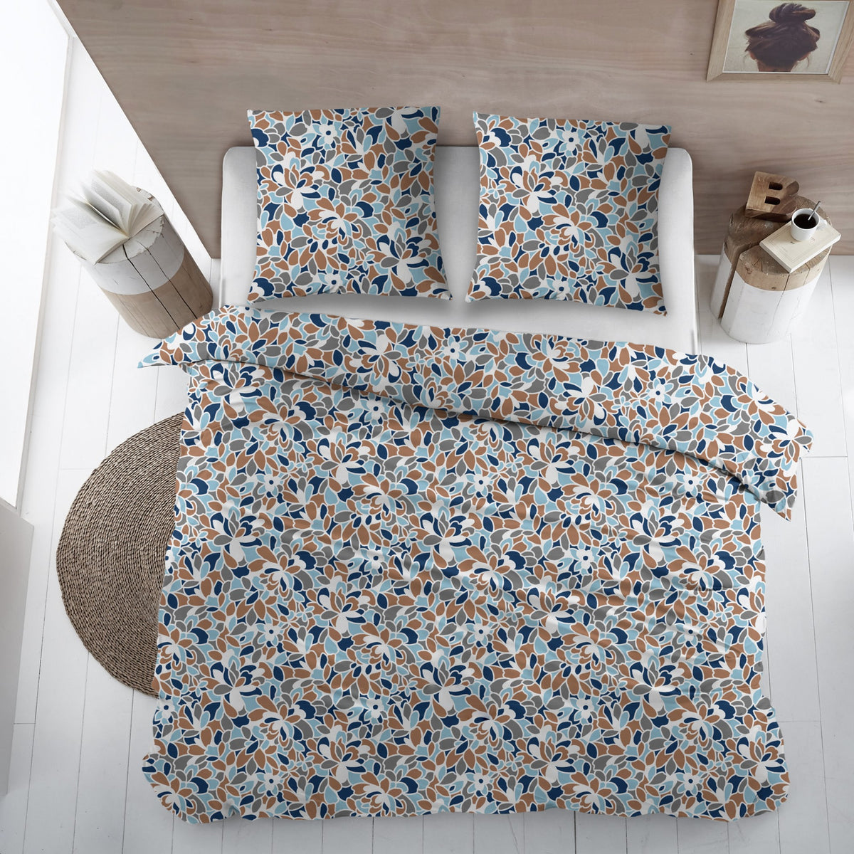 Sleepnight dekbedovertrek percale Epinards bleu