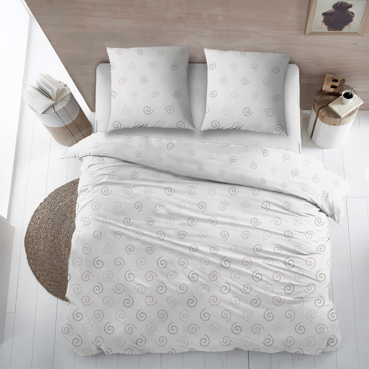Sleepnight dekbedovertrek percale Raisins gris beige