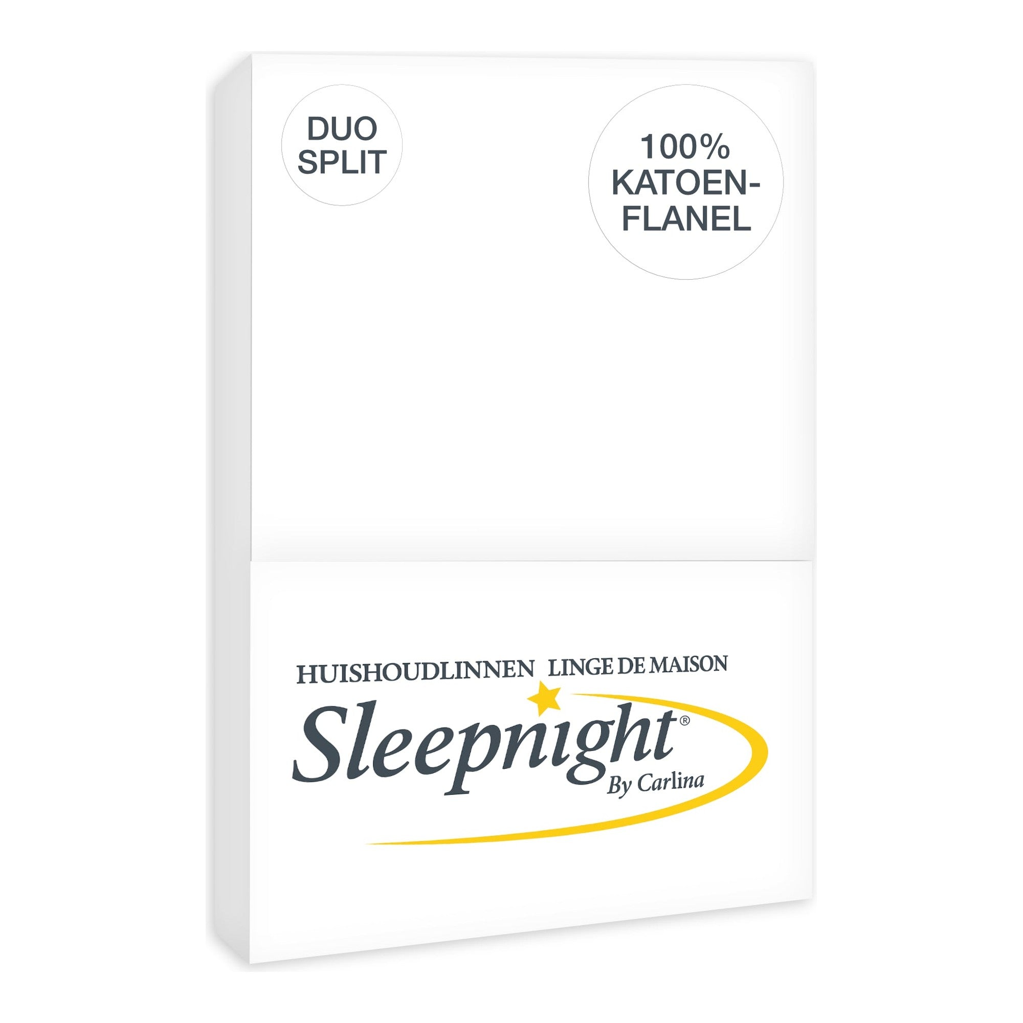 Sleepnight hoeslaken Duo Split flanel wit