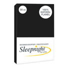 Sleepnight hoeslaken flanel 30 cm zwart