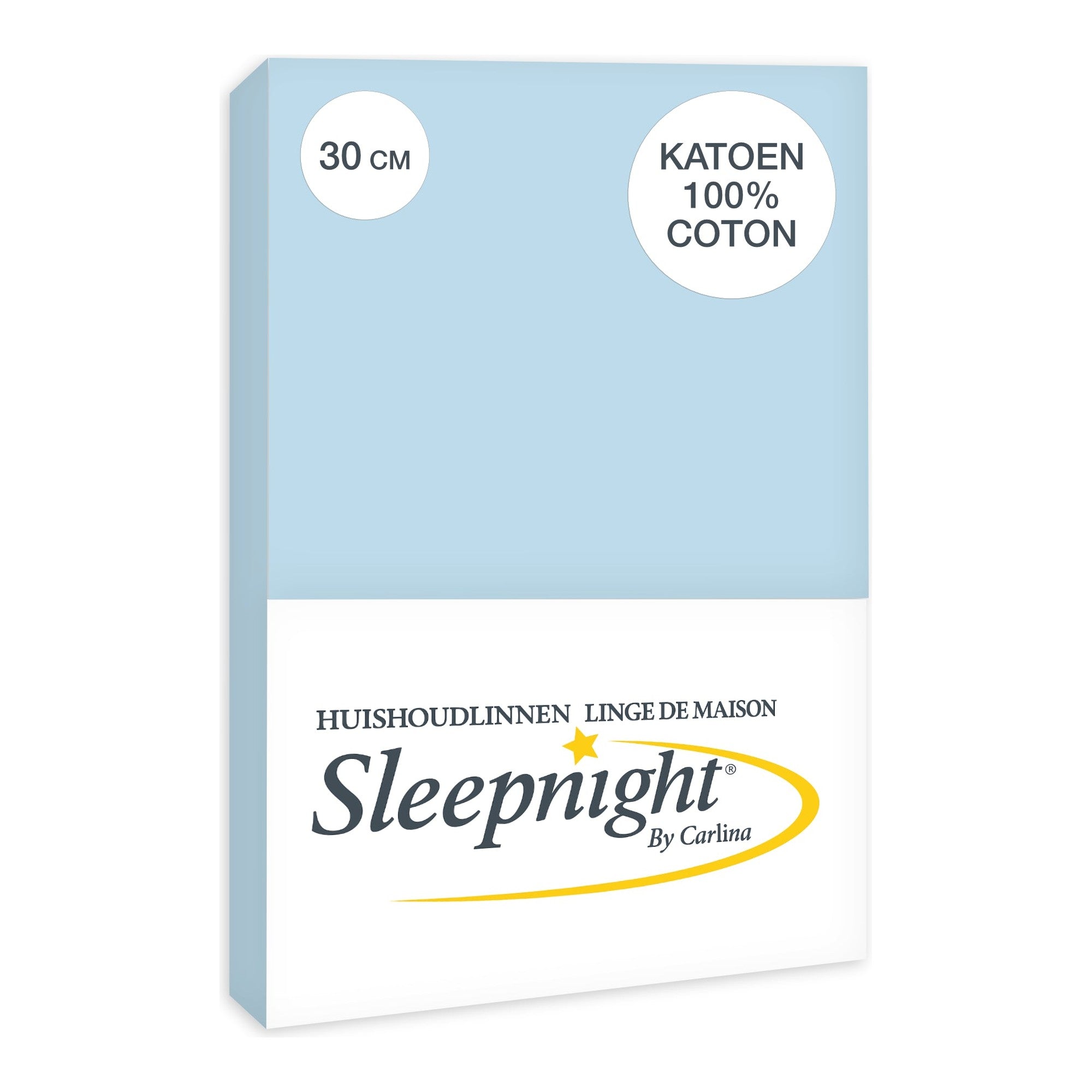 Sleepnight hoeslaken katoen 30 cm Hemelsblauw