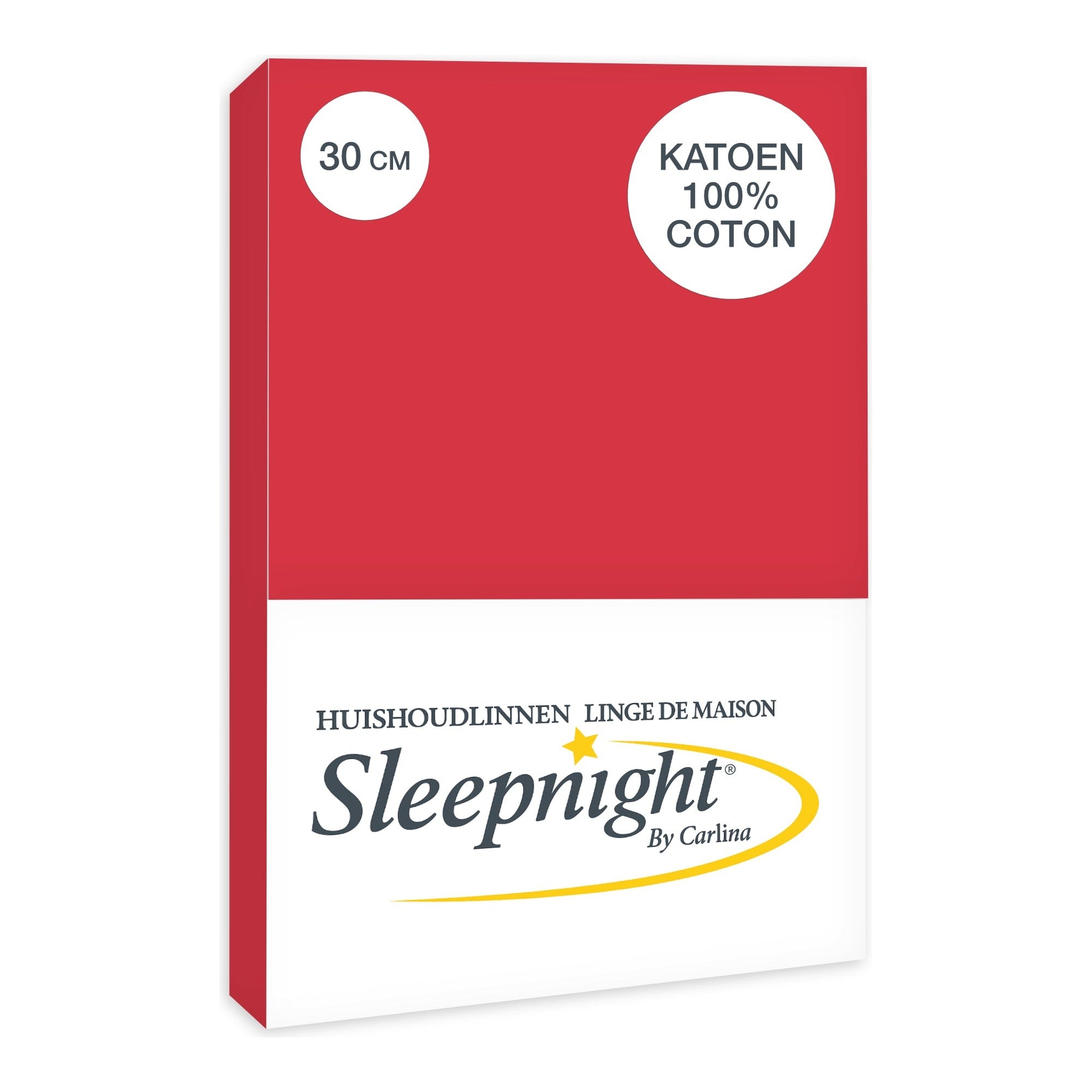 Sleepnight hoeslaken katoen 30 cm rood