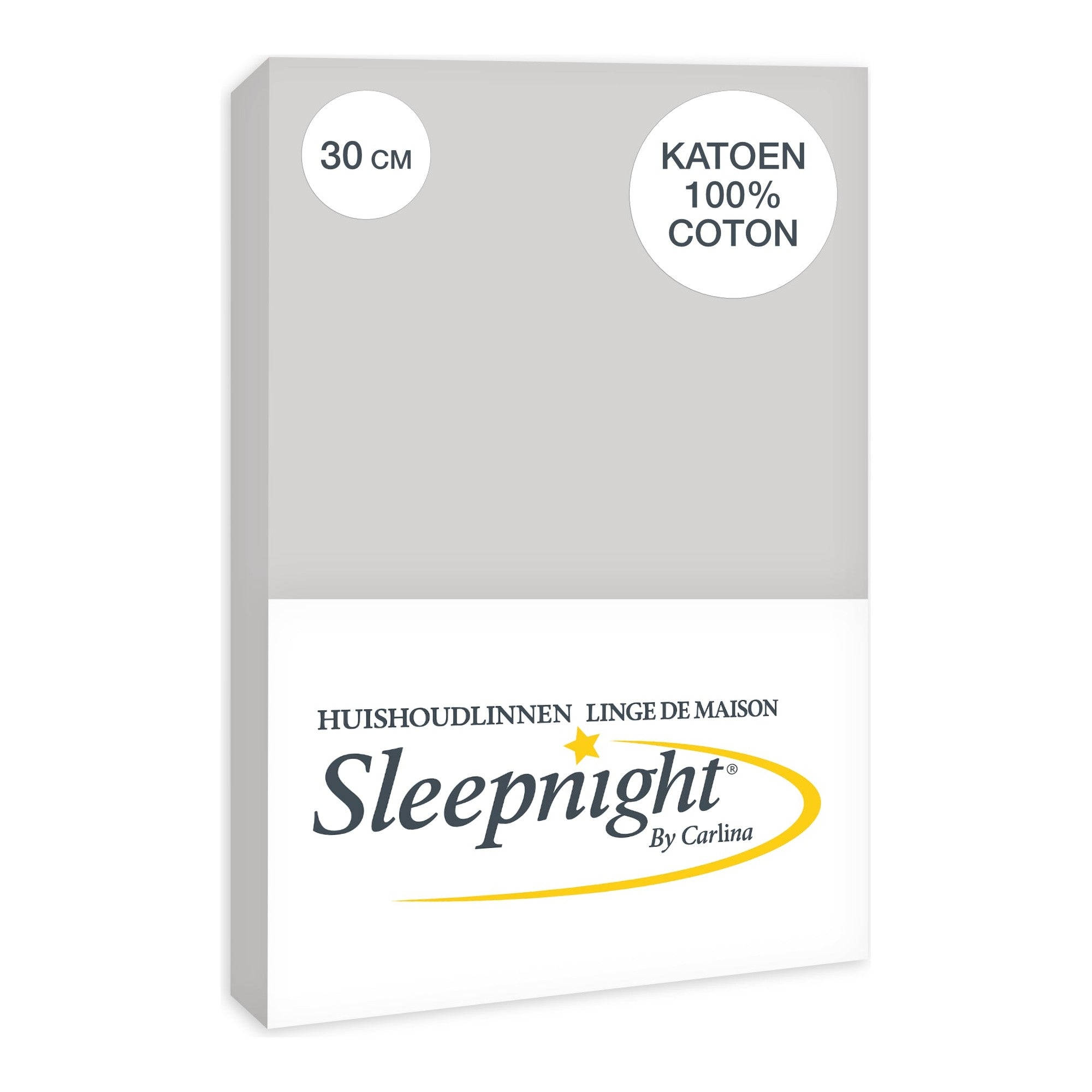 Sleepnight hoeslaken katoen 30 cm grijs