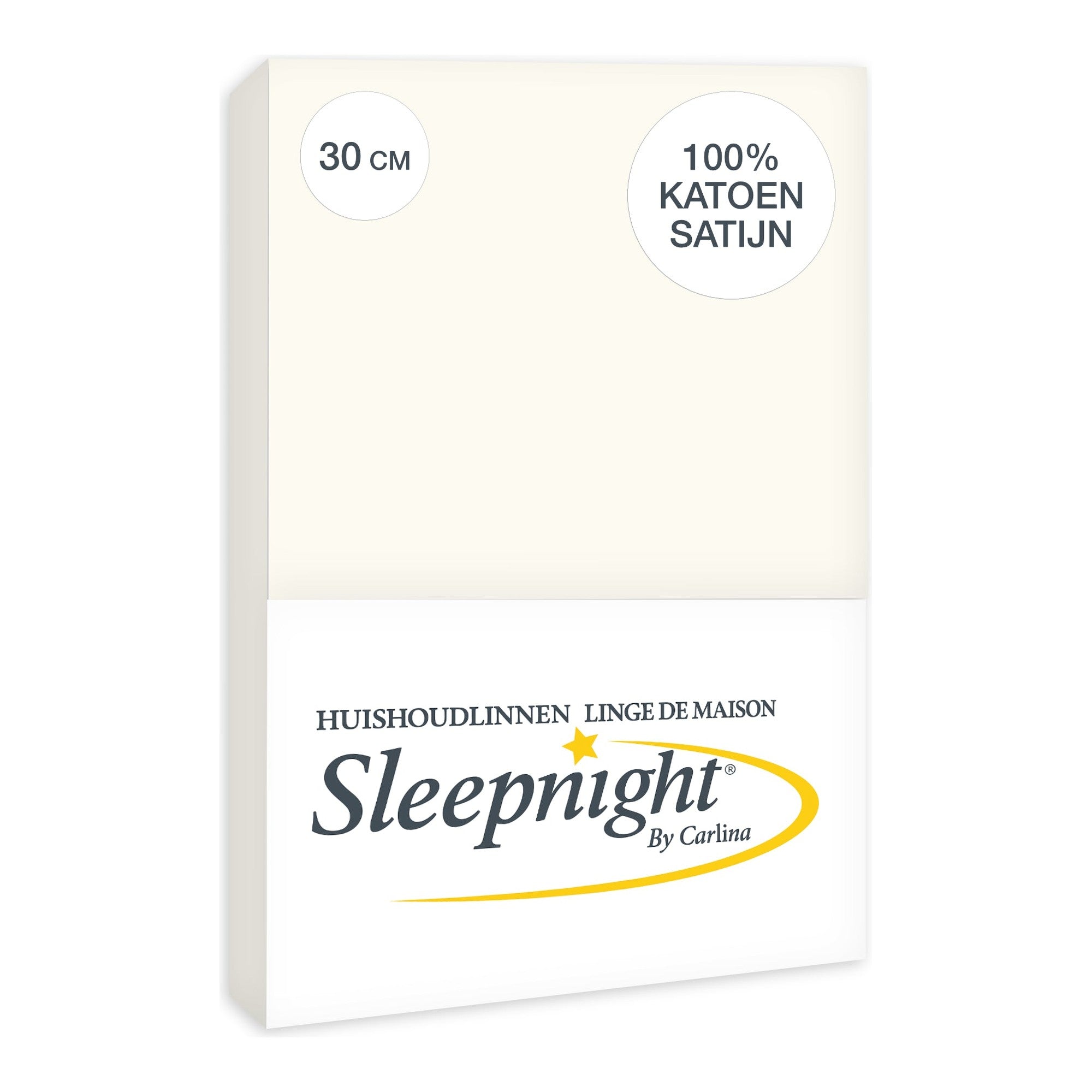 Sleepnight hoeslaken satijn 30 cm ivoor