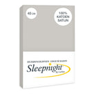 Sleepnight hoeslaken satijn 40 cm grijs