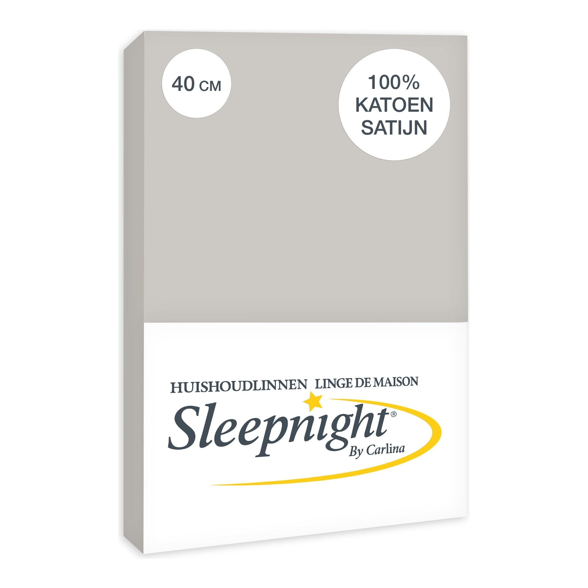 Sleepnight hoeslaken satijn 40 cm grijs