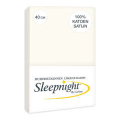 Sleepnight Hoeslaken Satijn 40 cm Ivoor