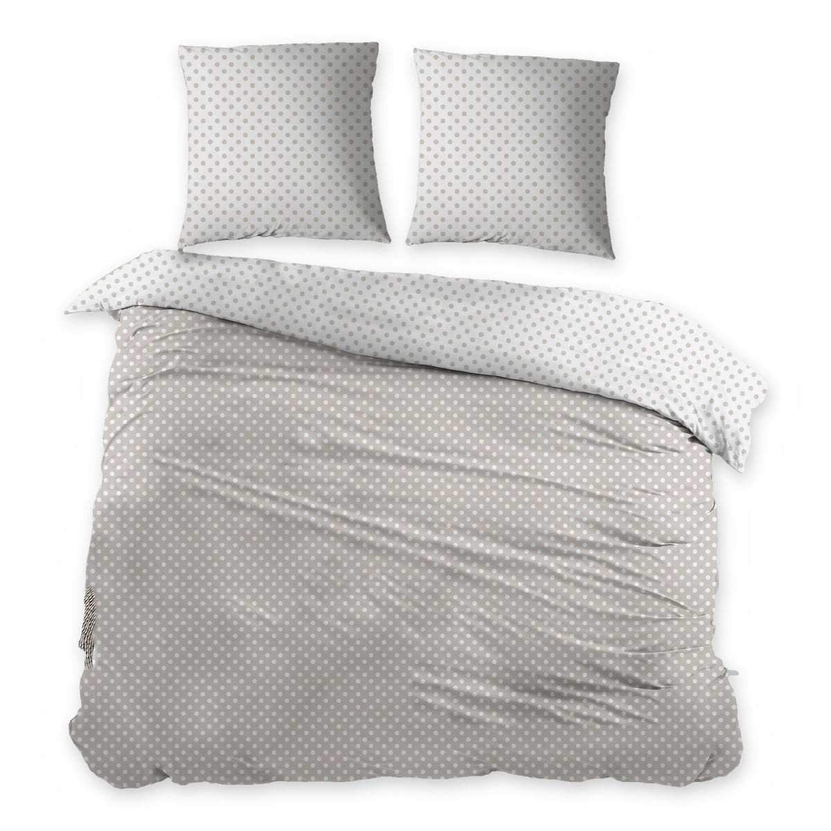 Sleepnight lakenset flanel Pierrot taupe