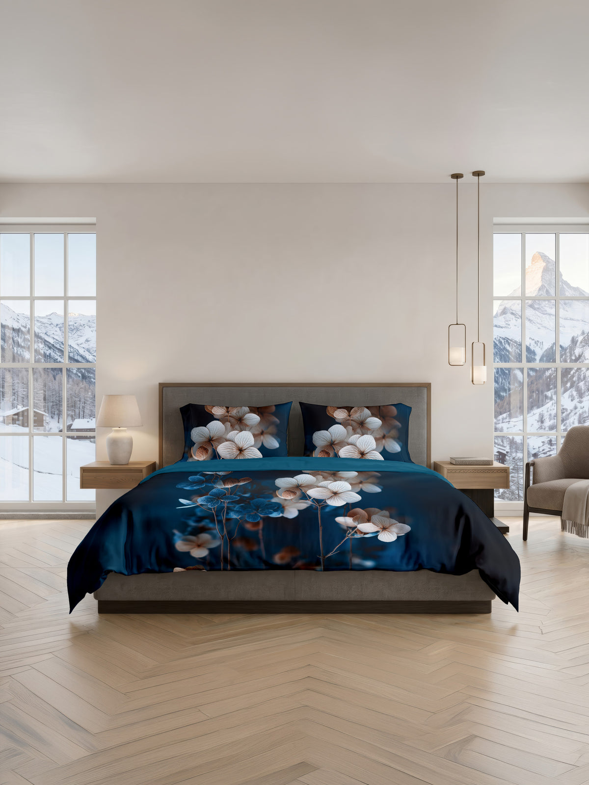 Heckettlane Dekbedovertrek Lyocell Satijn Zermatt Midnight Blue