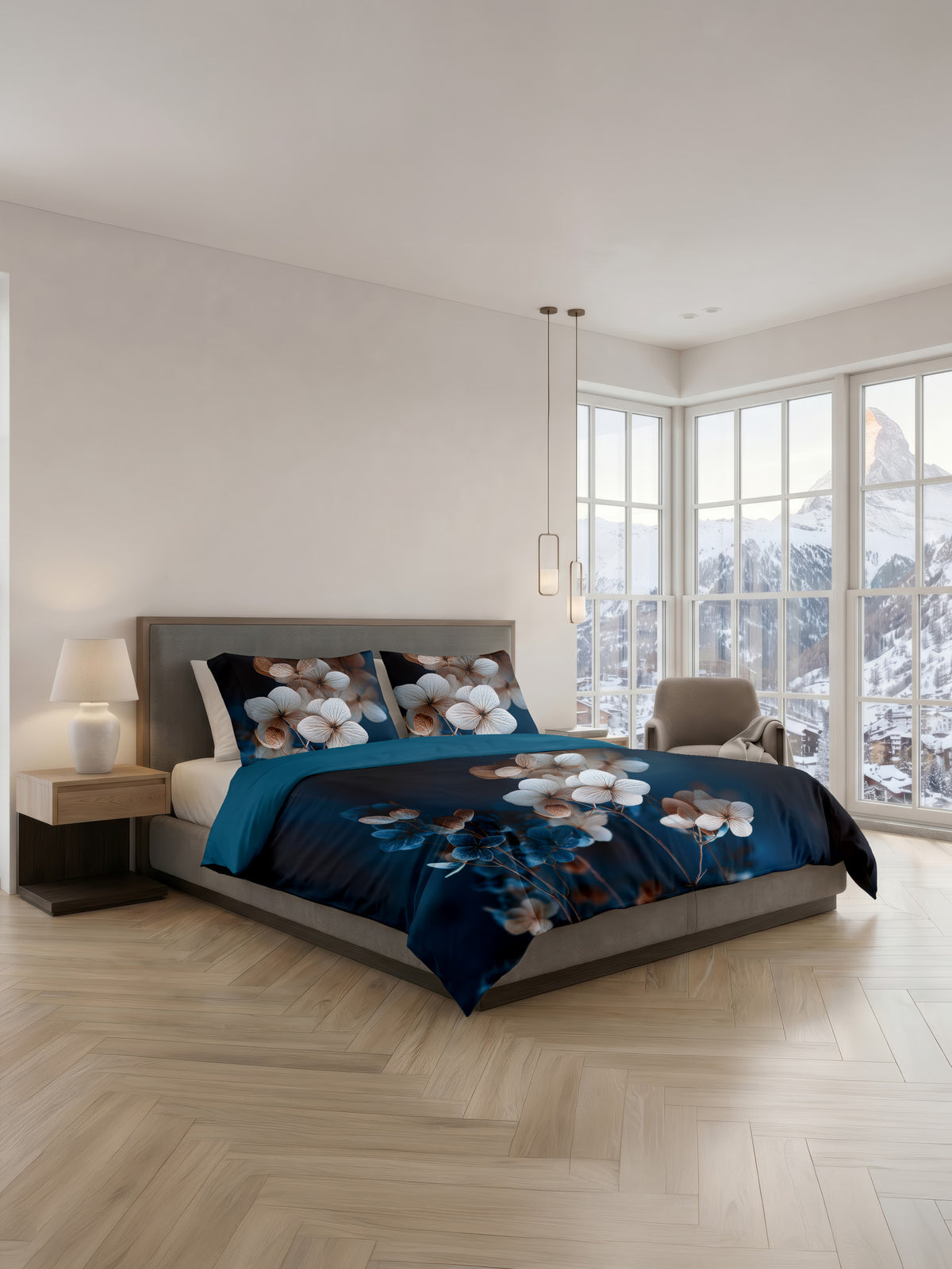 Heckettlane Dekbedovertrek Lyocell Satijn Zermatt Midnight Blue