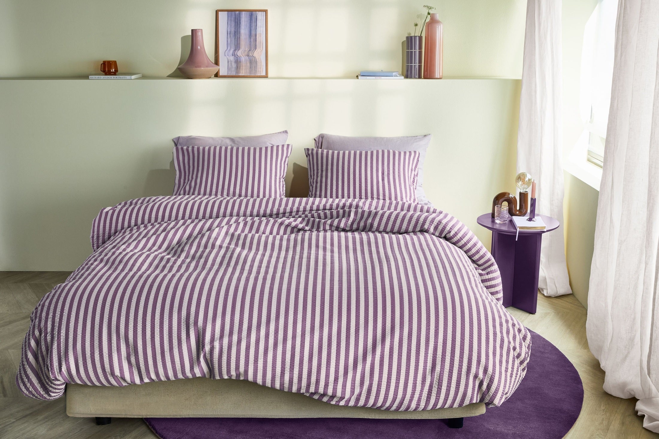 Beddinghouse Dekbedovertrek Seersucker Veya - Mauve