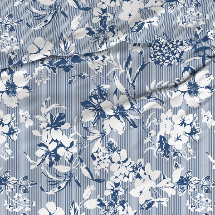 Romanette Bettbezug Baumwolle Victorine Blue