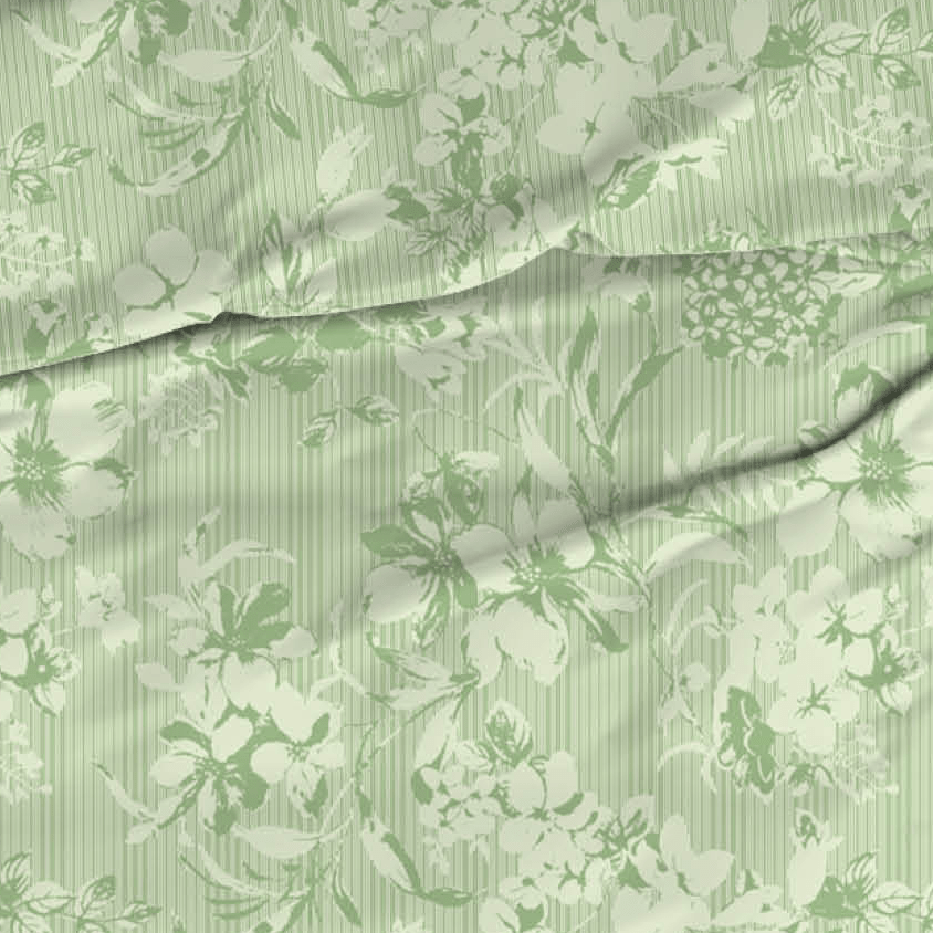 Housse de couette Romanette Coton Victorine Vert